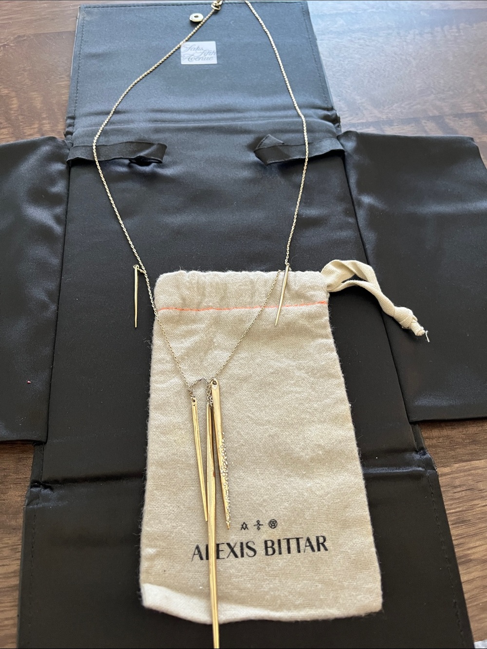 Alexis Bittar Gold Plated Spike Necklace